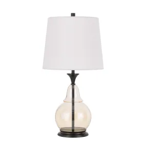 150W 3 Way Kittery Glass Table Lamp With Hardback Fabric Shade By Cal Lighting