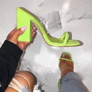 Abigail -Lime Single Strap Heels