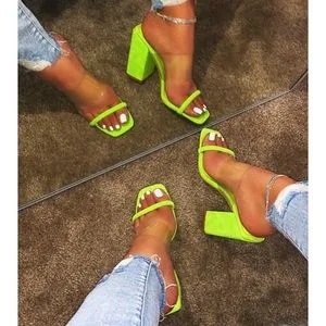 Abigail -Lime Single Strap Heels