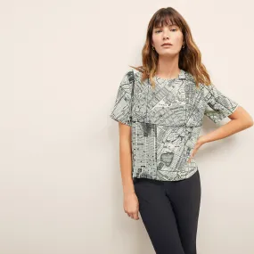 Annika Tee - Washable Silk :: Borough Print