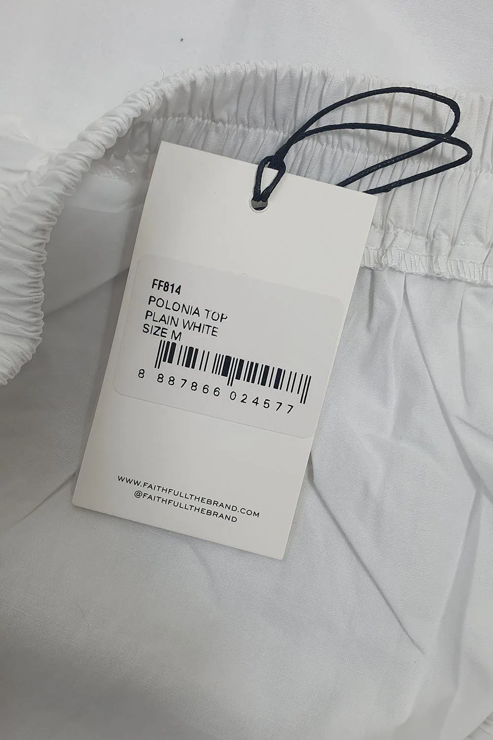 FAITHFULL THE BRAND White Polonia Off Shoulder Top (M | UK 10 | AU 10)