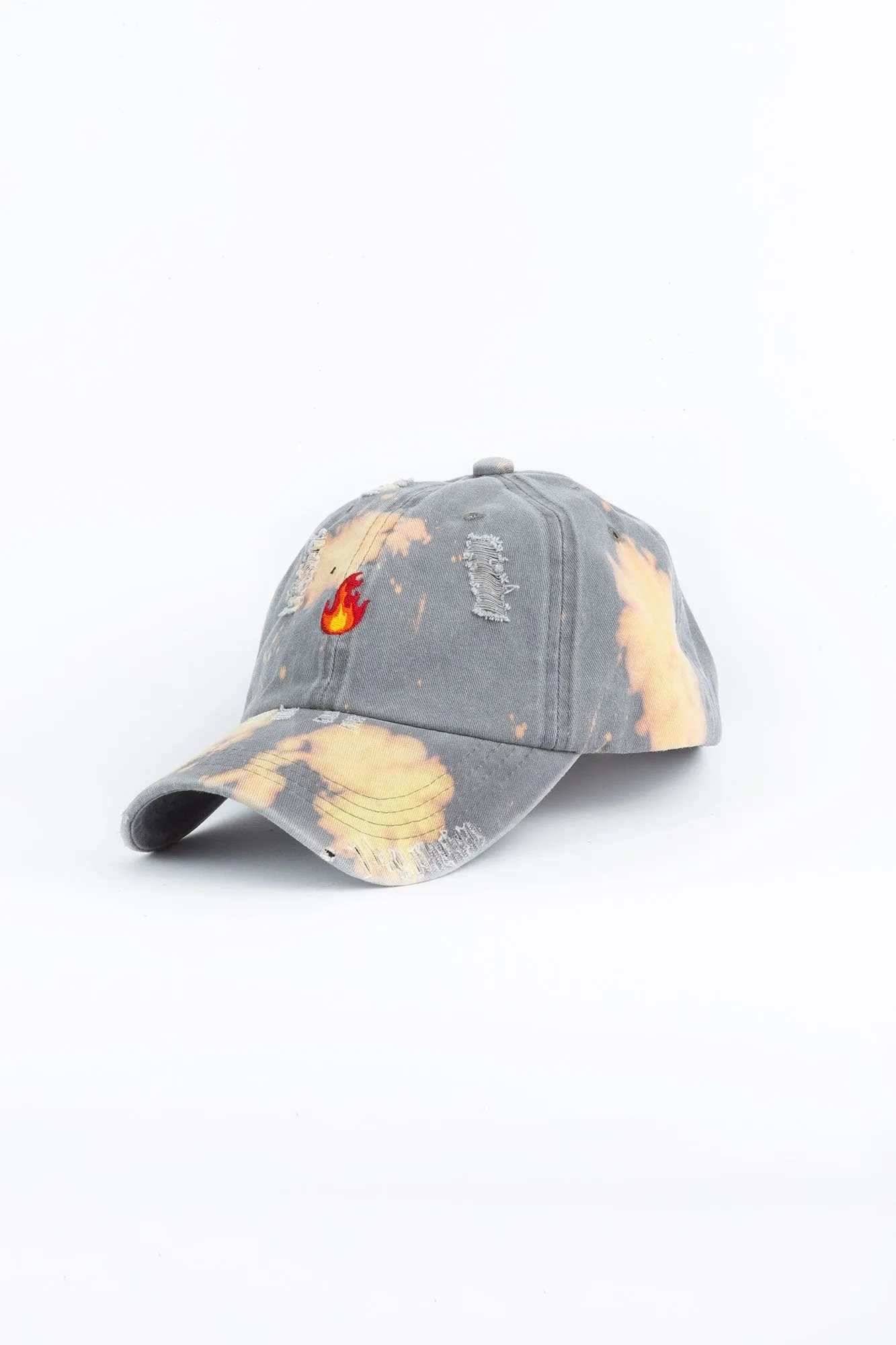 Guys Destroyed & Bleached Flame Cap