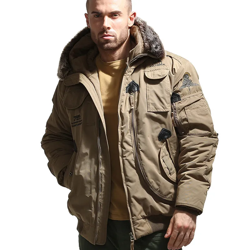 Hooded Flight Thicken Warm Men's Jacket