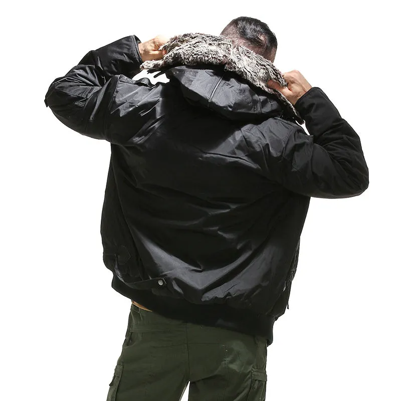 Hooded Flight Thicken Warm Men's Jacket