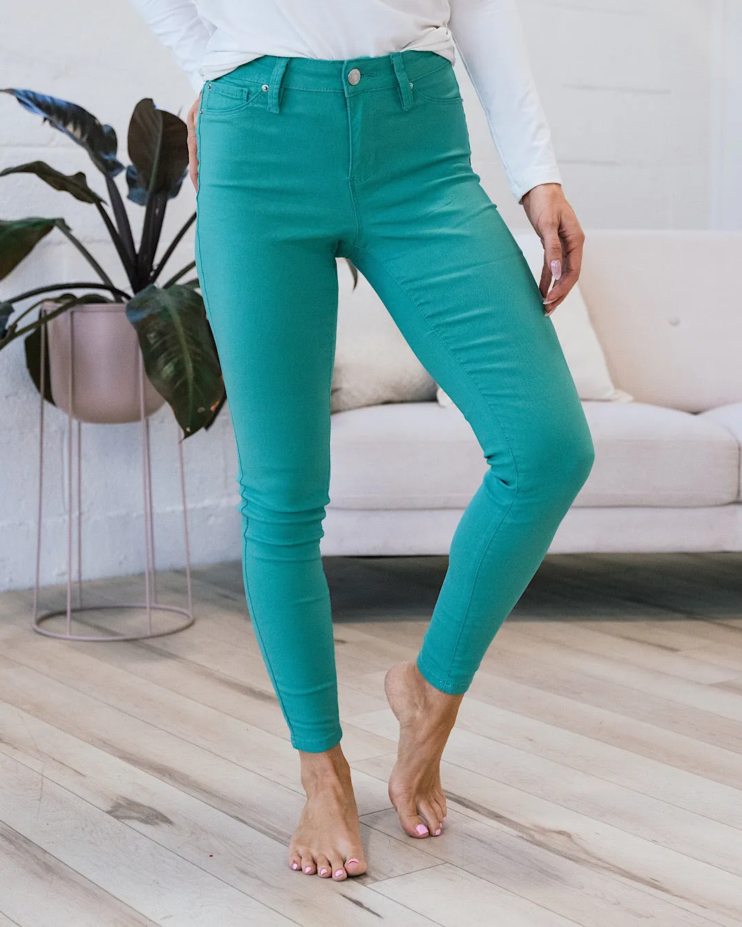 Hyperstretch Skinny Jeans - Sea Green