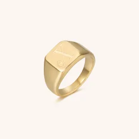 Initial Signet Ring - X