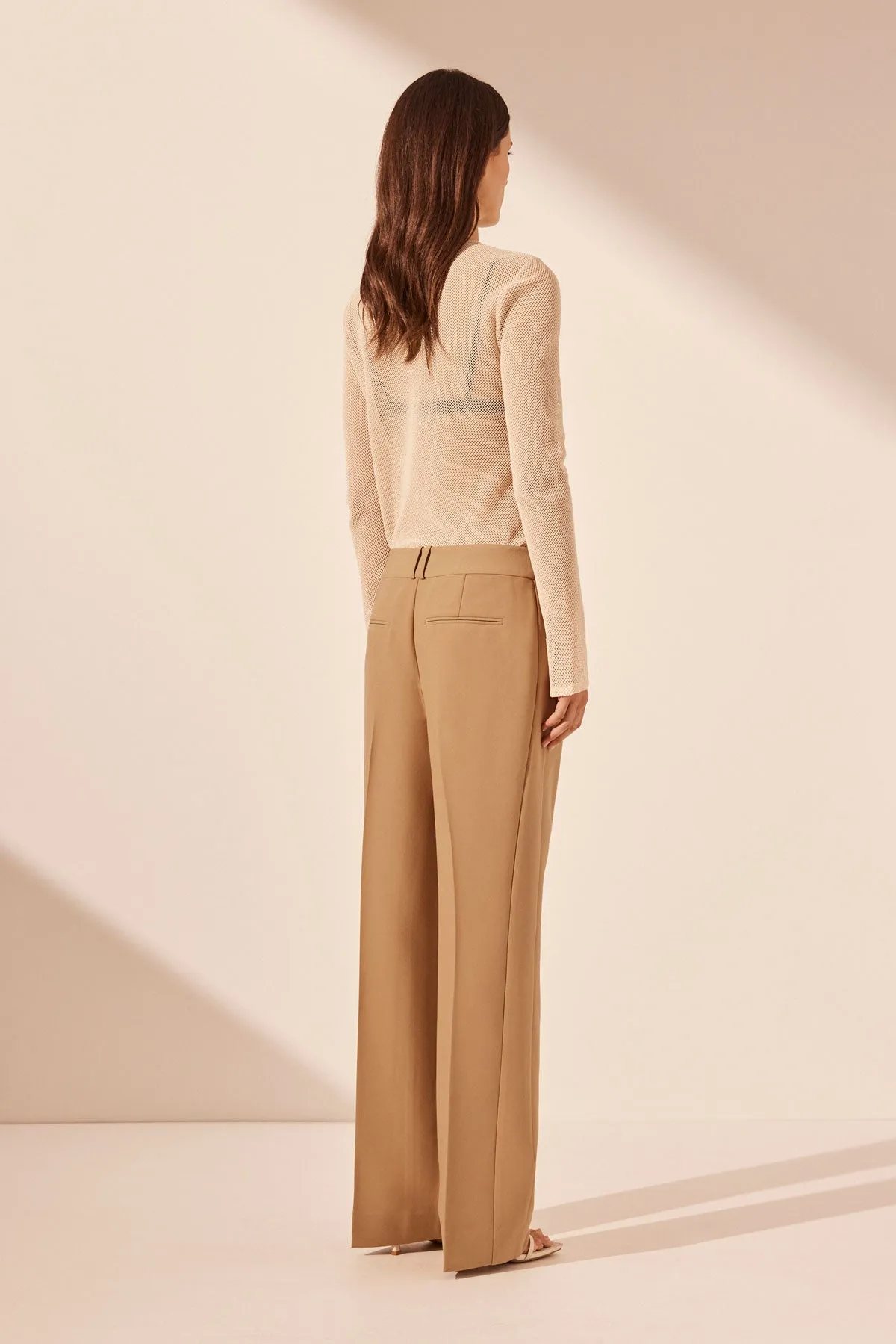 IRENA LOW RISE SLOUCH PANT - WHEAT