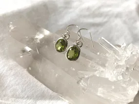 Peridot Naevia Earrings - Small Oval