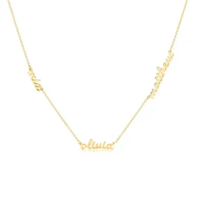 Personalized Script Nameplate Necklace - 3 Names