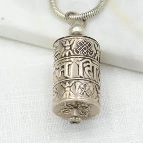 Prayer Wheel Silver Necklace