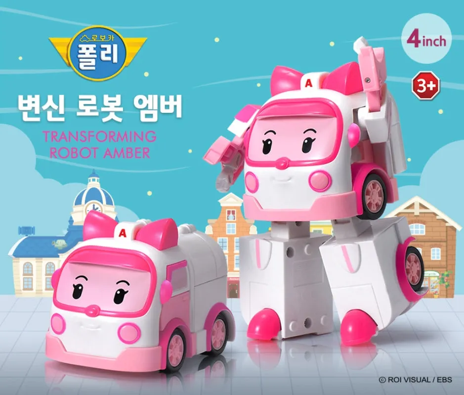 Robocar Poli Amber Transformation Robot Kids Toy Character Children Gifts