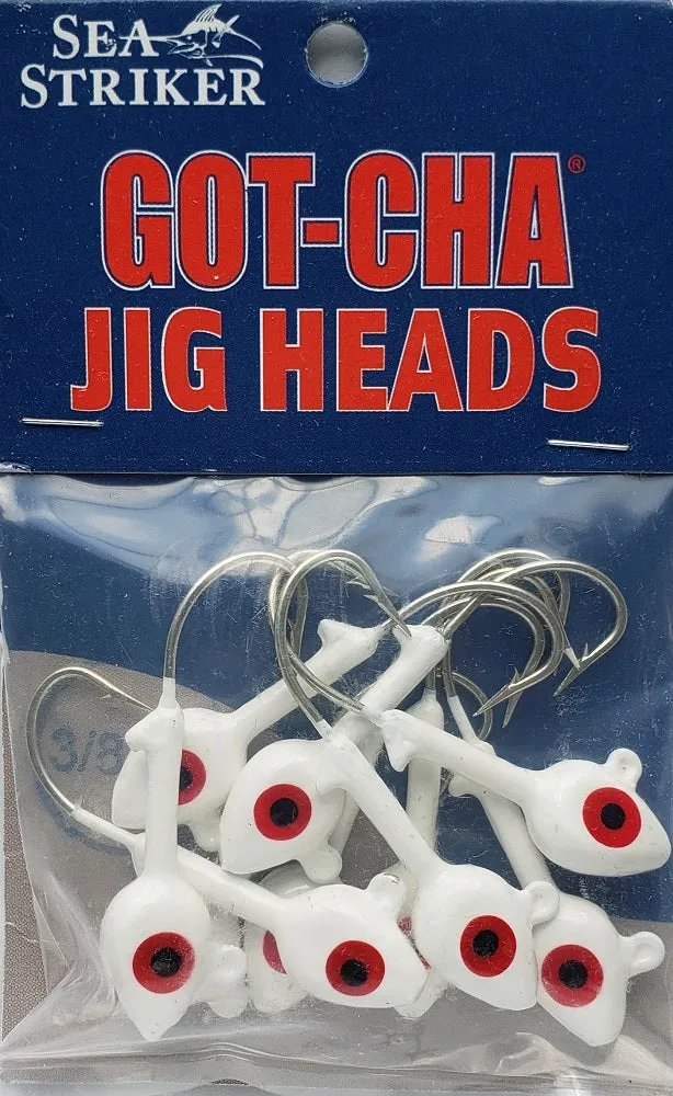 Sea Striker Got-Cha Jig Heads White 3/8oz 10pk