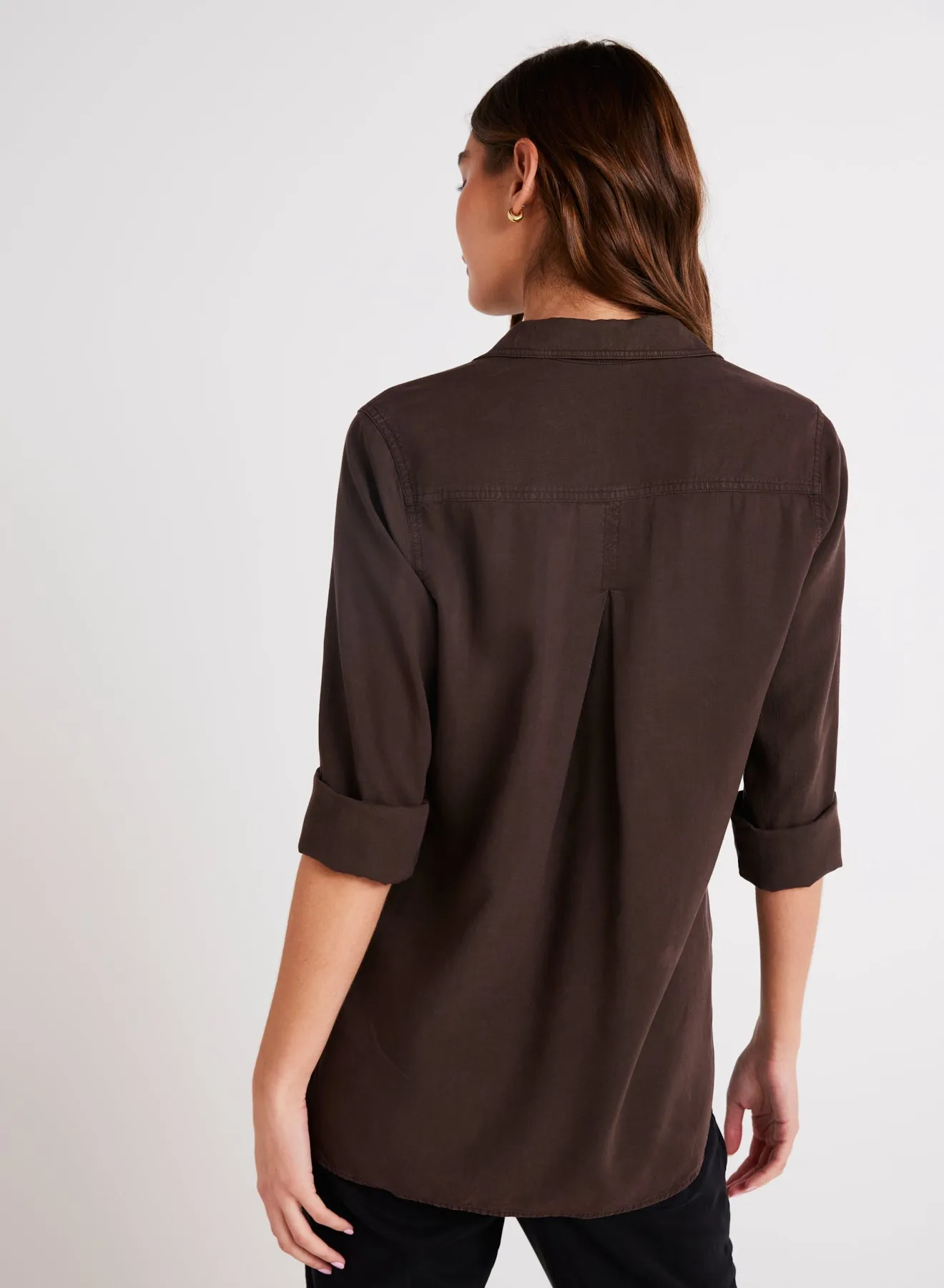 Shirt Tail Button Down - Chestnut Brown