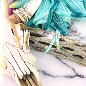 SMALL {Iron Maiden turquoise} Hoops