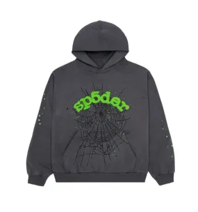 Sp5der Wait Web Hoodie Slate Grey