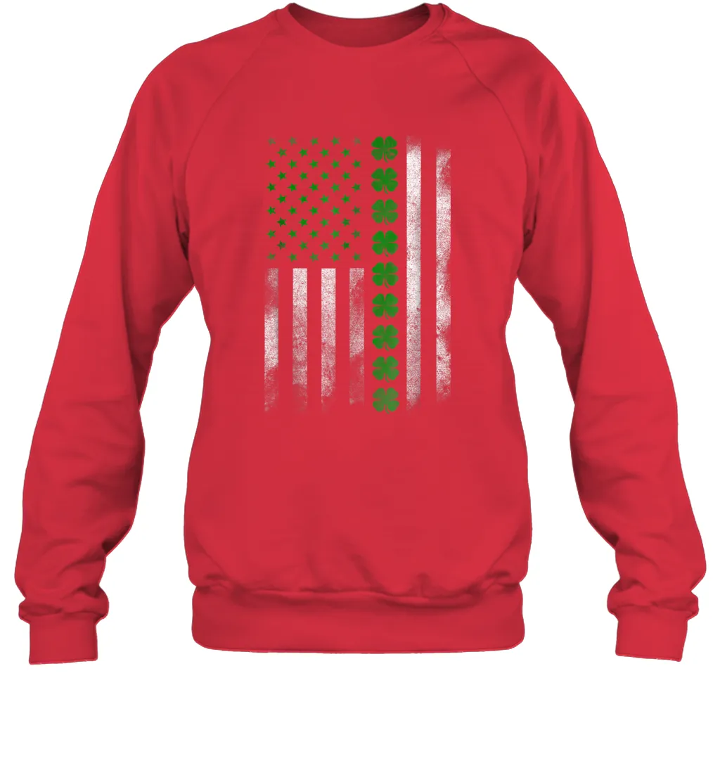 St Patrick's Day IRISH AMERICAN FLAG Sweatshirt