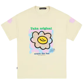 TAKA Original Fun Growing Daisy impressionist Earth Tone T-shirt